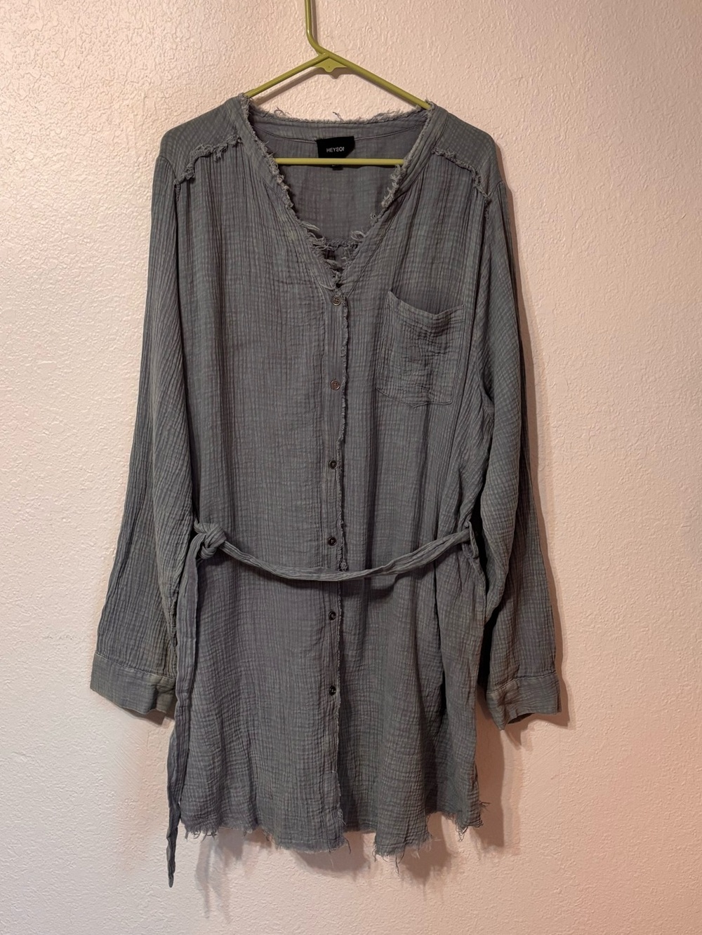 Heyson Gauze Cotton Belted Shirt Dress 2X